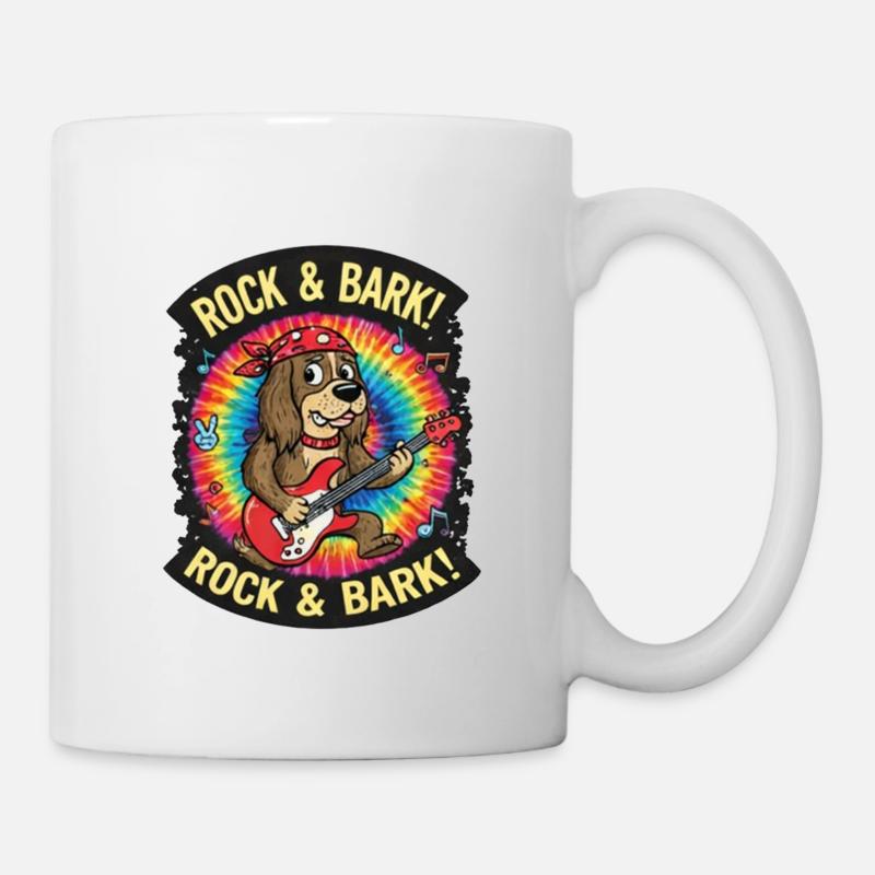 Chien guitare Rock & Bark Tie-Dye - Mug blanc - blanc