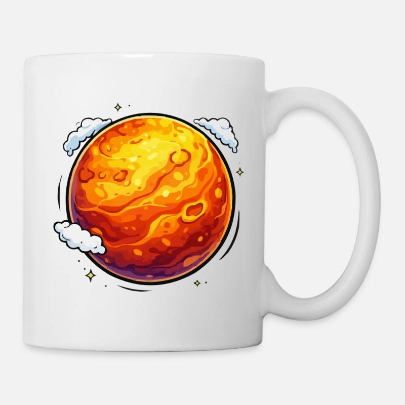 Planète néon martienne lumineuse - Mug blanc - blanc