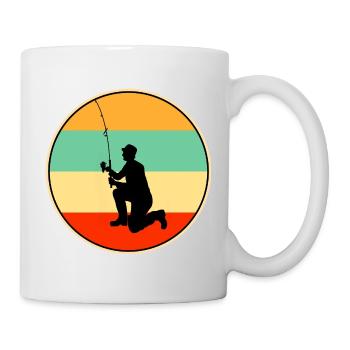 Papa Fisherman Retro Vintage Angelpapa - Tasse - Weiß - Rechts