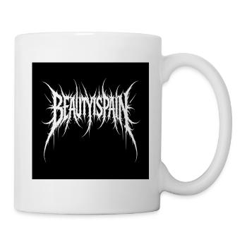 BeautyPain gezacktes Schwarzmetall-Logo - Tasse - Weiß - Rechts