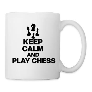 KEEP CALM AND PLAY CHESS! SCHACHSPIELER schwarz - Tasse - Weiß - Rechts