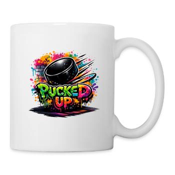 Puck de graffiti complètement déformé - Mug blanc - blanc - Droite