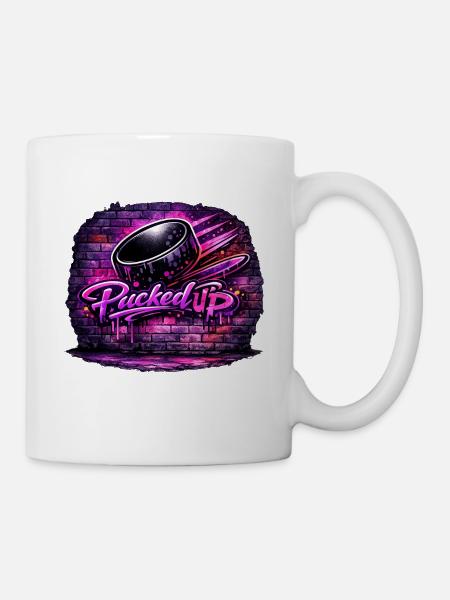 A pris des graffitis au néon - Mug blanc - blanc