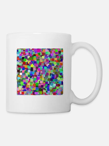 Bunte Quadrate - Tasse - Weiß