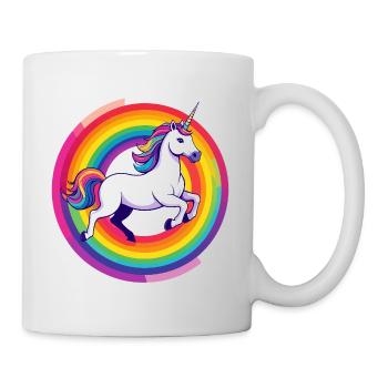 Rainbow Unicorn Unicorn Jumps Circle Motif - Mug - white - Right