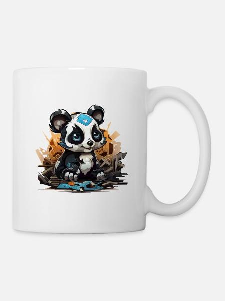 Panda Bauklotz Charm - Tasse - Weiß