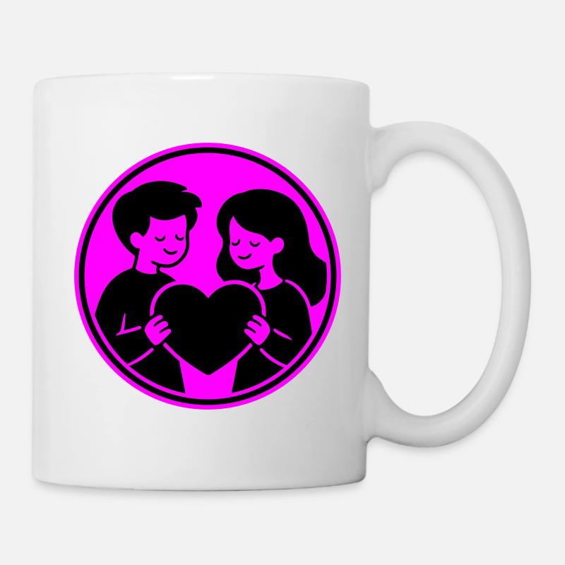 Couple Heart Relationship - Mug - white