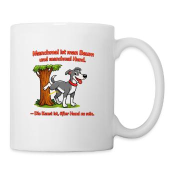 Hund und Baum: Kunst des Hundseins - Tasse - Weiß - Rechts