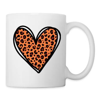 Leo Heart - Trendy Animal Print Fashion Design - Mug - white - Right