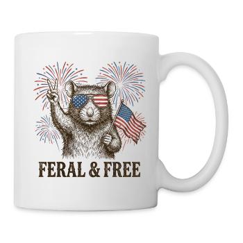 Wilde und freie Ratte – Lustige patriotische Ratte - Tasse - Weiß - Rechts
