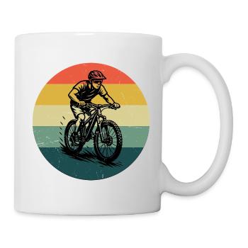 Motif de VTT minimaliste - Mug blanc - blanc - Droite