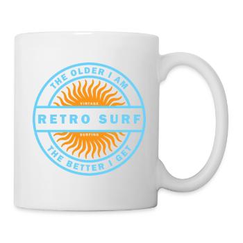 Retro Surf Sunburst Vintage Surfing Logo - Mug - white - Right