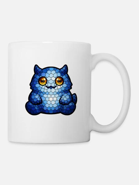 Mosaikkatze Blauauge - Tasse - Weiß