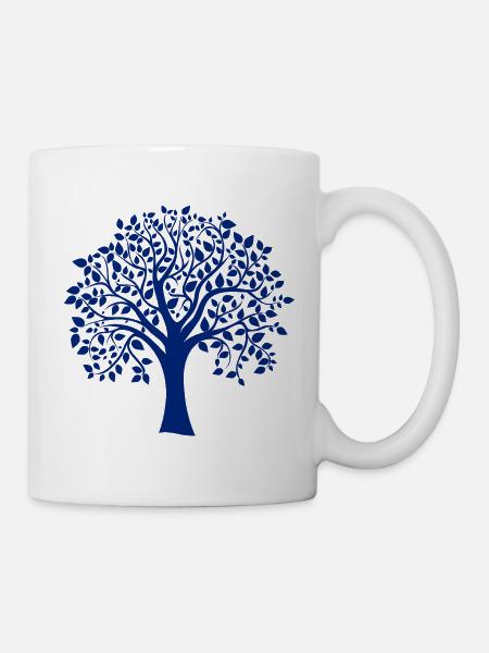 Base Blue Jumbo Tree Print Silhouette - Mug - white