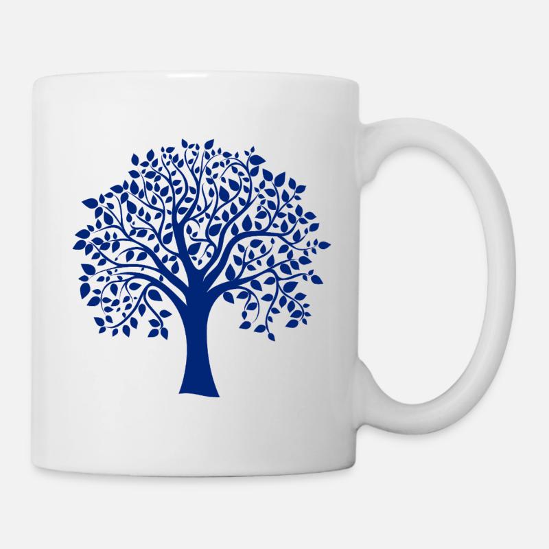 Silhouette de base bleue à imprimé Jumbo Tree - Mug blanc - blanc
