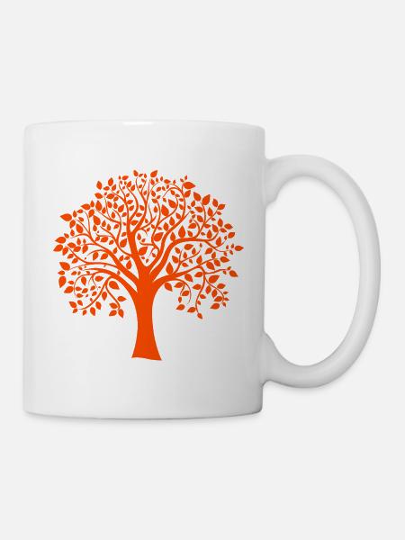Base Orange Jumbo Tree Print Silhouette - Mug - white