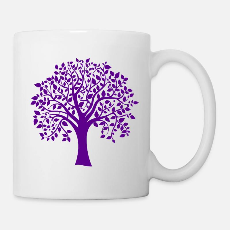 Silhouette de base à imprimé Jumbo Tree violet - Mug blanc - blanc