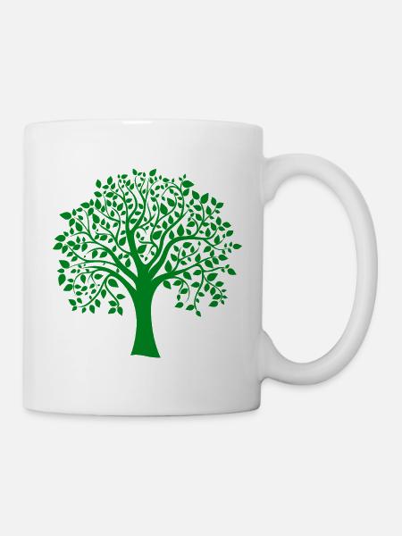 Silhouette de base verte à imprimé Jumbo Tree - Mug blanc - blanc