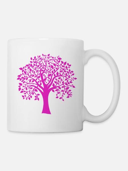 Base Pink Jumbo Tree Print Silhouette - Mug - white