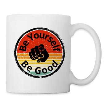 Be Good Retro-T-Shirt - Tasse - Weiß - Rechts