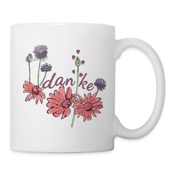 Thank you with flowers - Mug - white - Right