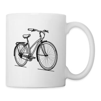 Art de silhouette de vélo - Mug blanc - blanc - Droite