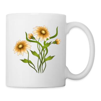 Blumen - Tasse - Weiß - Rechts