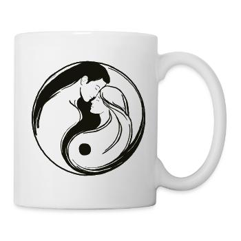 Yin Yang, Énergie masculine et féminine en équilibre - Mug blanc - blanc - Droite