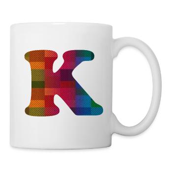 Buchstabe K - Tasse - Weiß - Rechts