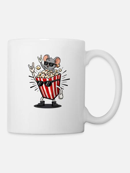 Popcorn Maus Rock Kostüm Lustig - Tasse - Weiß
