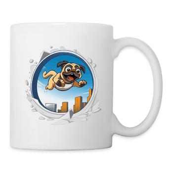 Sprinteur de carlins en ville - Mug blanc - blanc - Droite