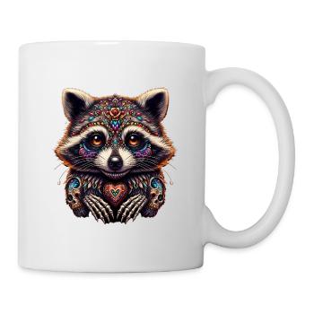 Raccoon at Dia de los muertos - Mug - white - Right