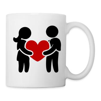 Paar Verliebt Herz - Tasse - Weiß - Rechts