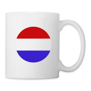 Netherlands round flag - Mug - white - Right