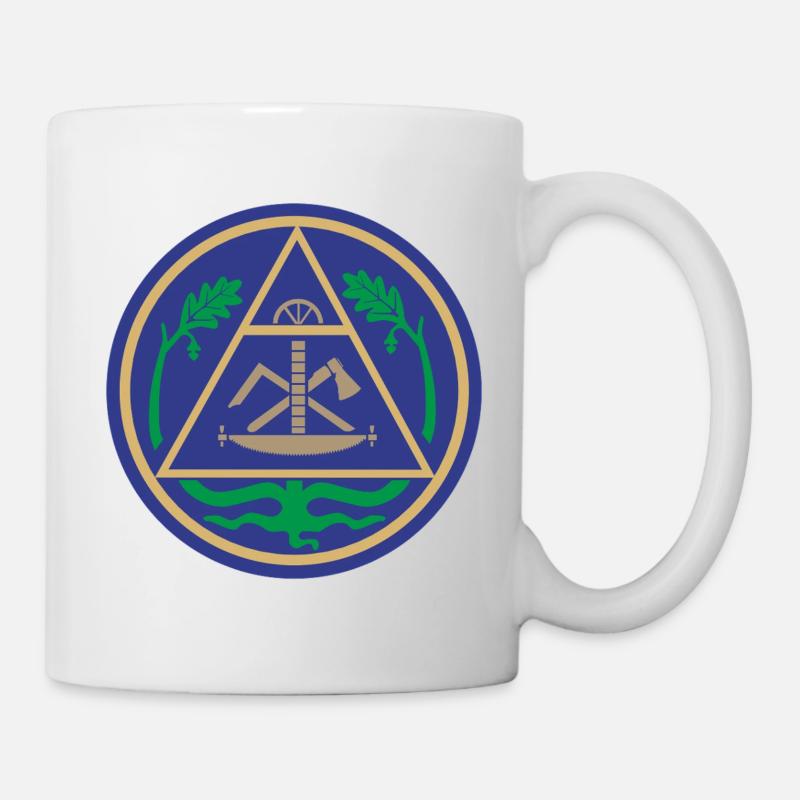 51195_Zimmerer Emblème géométrique du triangle - Mug blanc - blanc