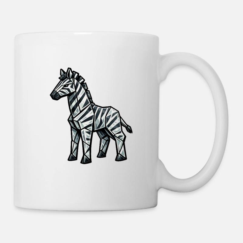 Silhouette zébrée géométrique - Mug blanc - blanc