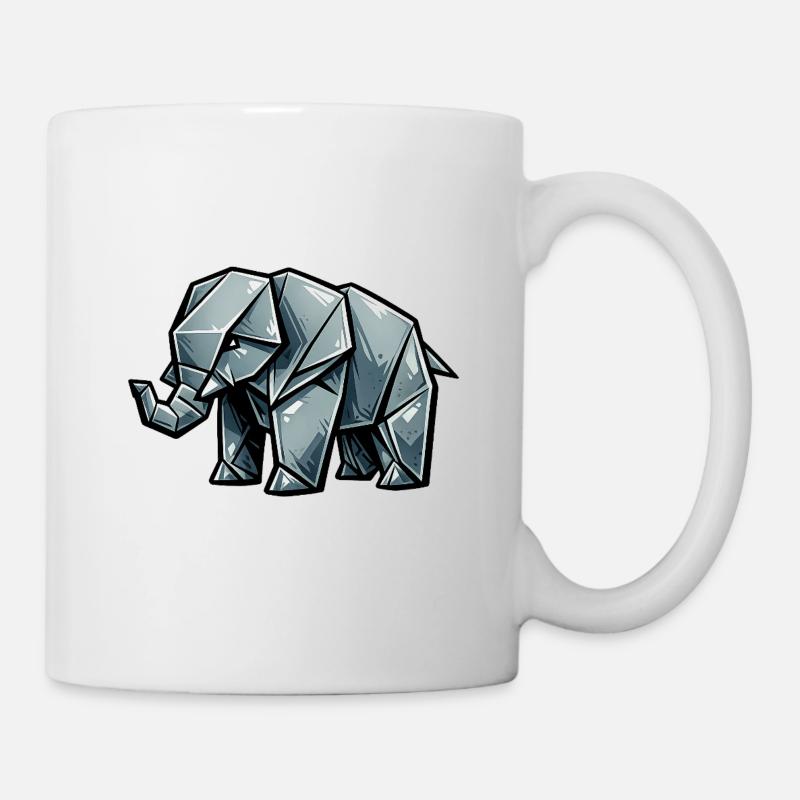 Origami Elephant Metallic - Mug blanc - blanc