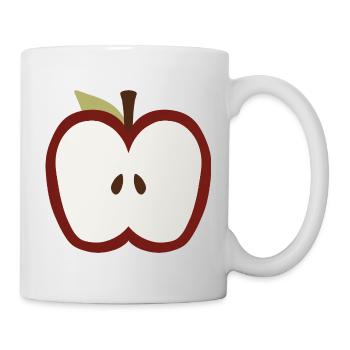 Cute Half-Apple Face Emblem - Mug - white - Right