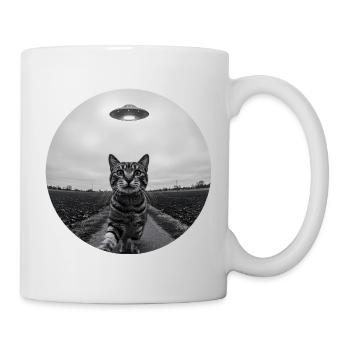 Funny UFO Space Cat Alien Design - Mug - white - Right