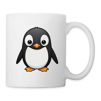 Dessin animé de pingouin câlin mignon - Mug blanc - blanc - Droite