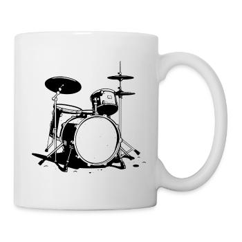 Schlagzeug Skizze - Tasse - Weiß - Rechts