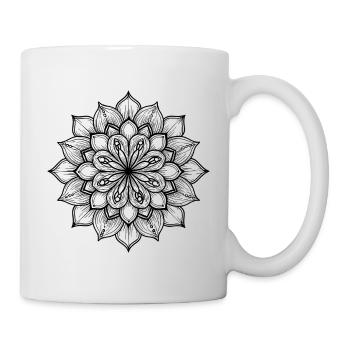 Petal Mandala, Symbol of Harmony, Floral Logo - Mug - white - Right