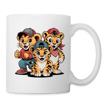 Süße Löwe Tiger Leopard Freunde - Tasse - Weiß - Rechts