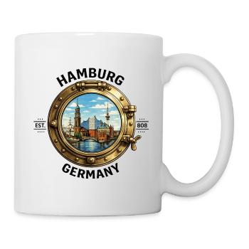 Hamburg Harbour Panorama Portloch - Mug - white - Right