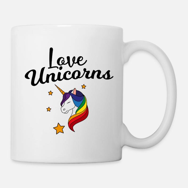 Magie de l’Étoile de Licorne Arc-en-ciel - Mug blanc - blanc