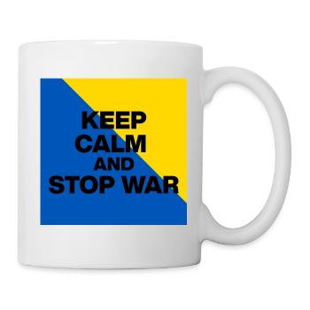 RESTEZ CALMES ET ARRÊTEZ LA GUERRE ! PAIX EN UKRAINE MAINTENANT FCK RSS - Mug blanc - blanc - Droite