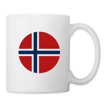 Norway round flag - Mug - white - Right
