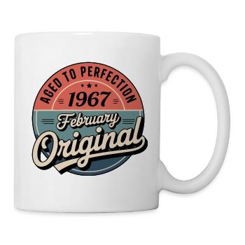 Geburtstag 1967, Februar 1967, geboren im Februar 1967 - Tasse - Weiß - Rechts