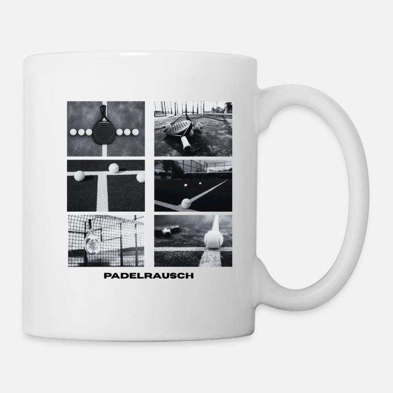 Padelrausch Collage BW - Mug - white