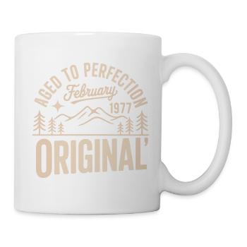 Februar 1977 – Legende der Gipfel und Berge - Tasse - Weiß - Rechts
